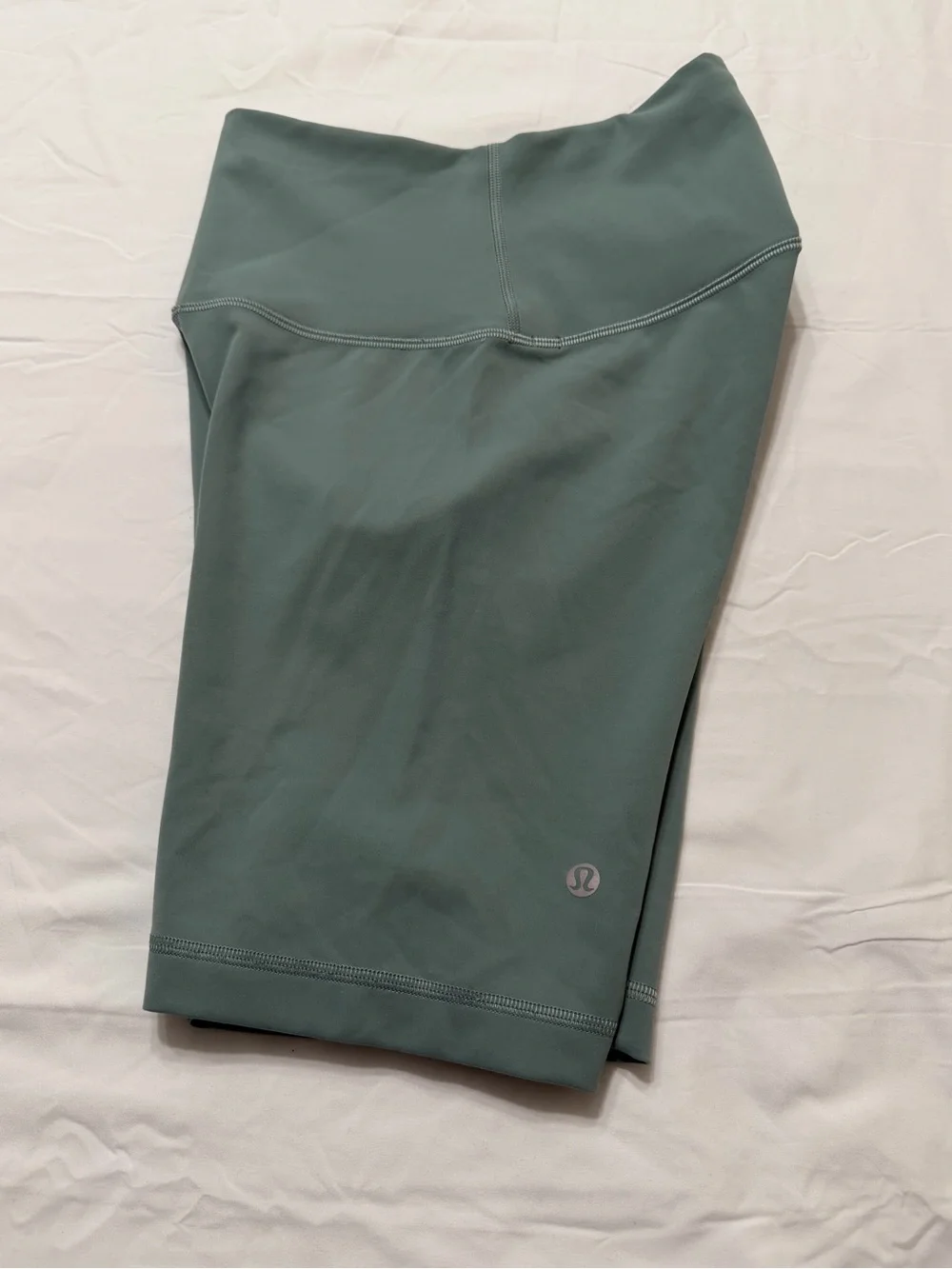 High-Waist Sage Green Bike Shorts - Lululemon Style 4 004